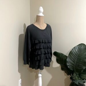 J Crew Wool Blemd Sweater Ruffles